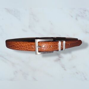Perry Ellis Tan Crocodile Pattern Belt 32-36”